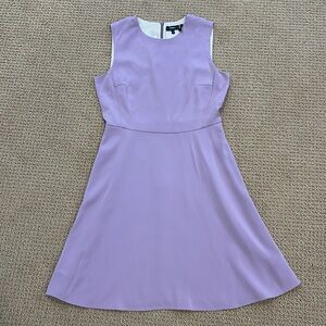 Theory Dart Mini Dress Classic Crepe Fit & Flare Sleeveless size 8 Lilac Purple